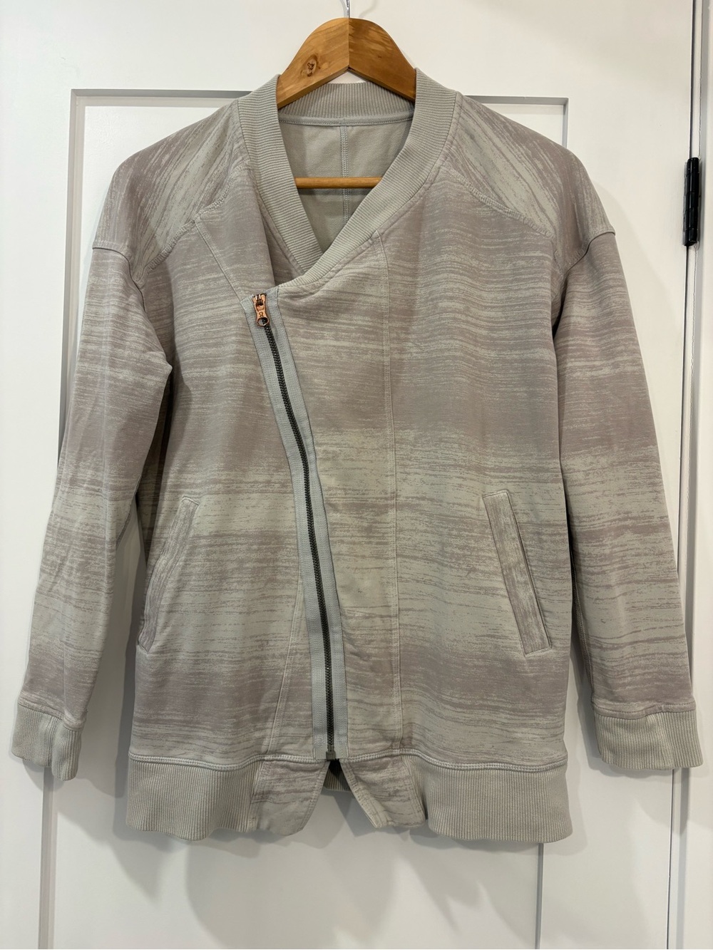 Lululemon Mula Bundle Wrap Jacket Righteous Stripe Silver Spoon Size 6 - Picture 2 of 11